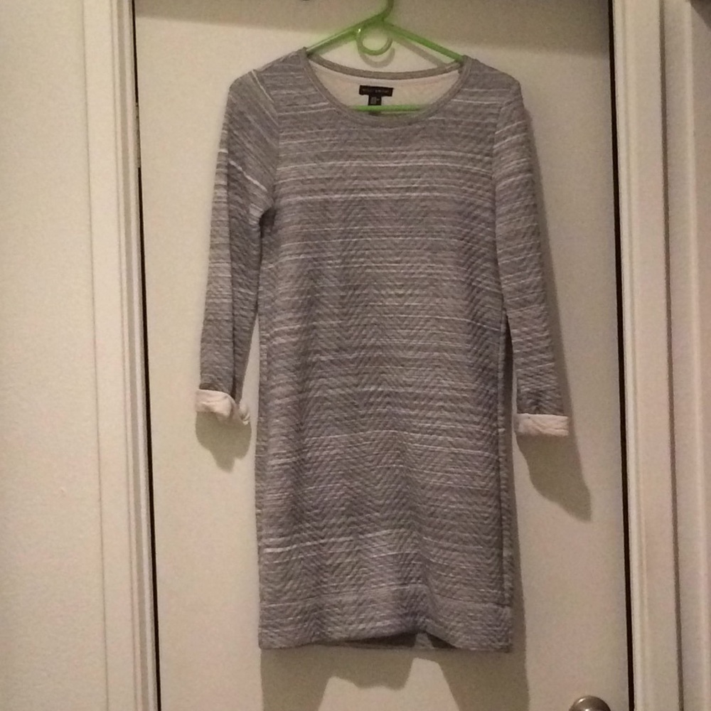 Gray and white dress